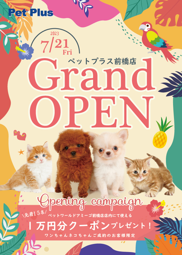 2023年7月21日（金）PetPlus前橋店GRAND OPEN！