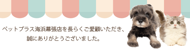 ペットプラス 海浜幕張店　閉店に伴うフェア開催のお知らせ