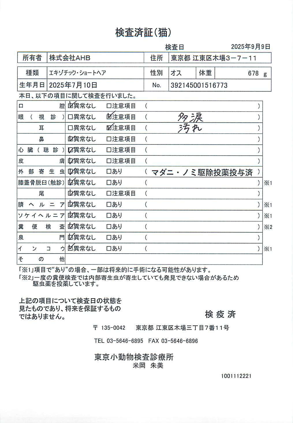 エキゾチック・ショートヘア