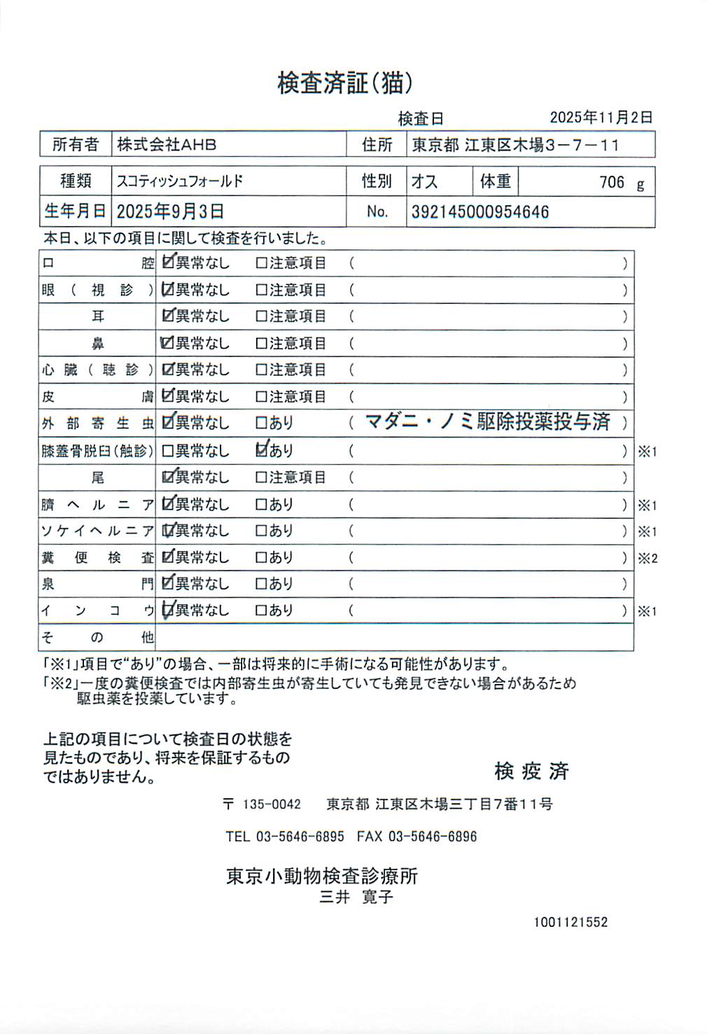 スコティッシュフォールド