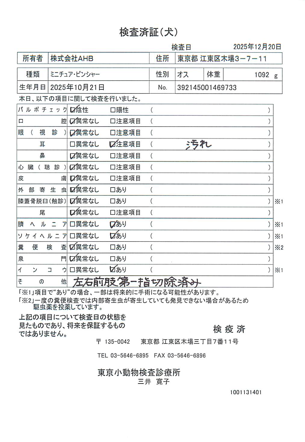 ミニチュア・ピンシャー