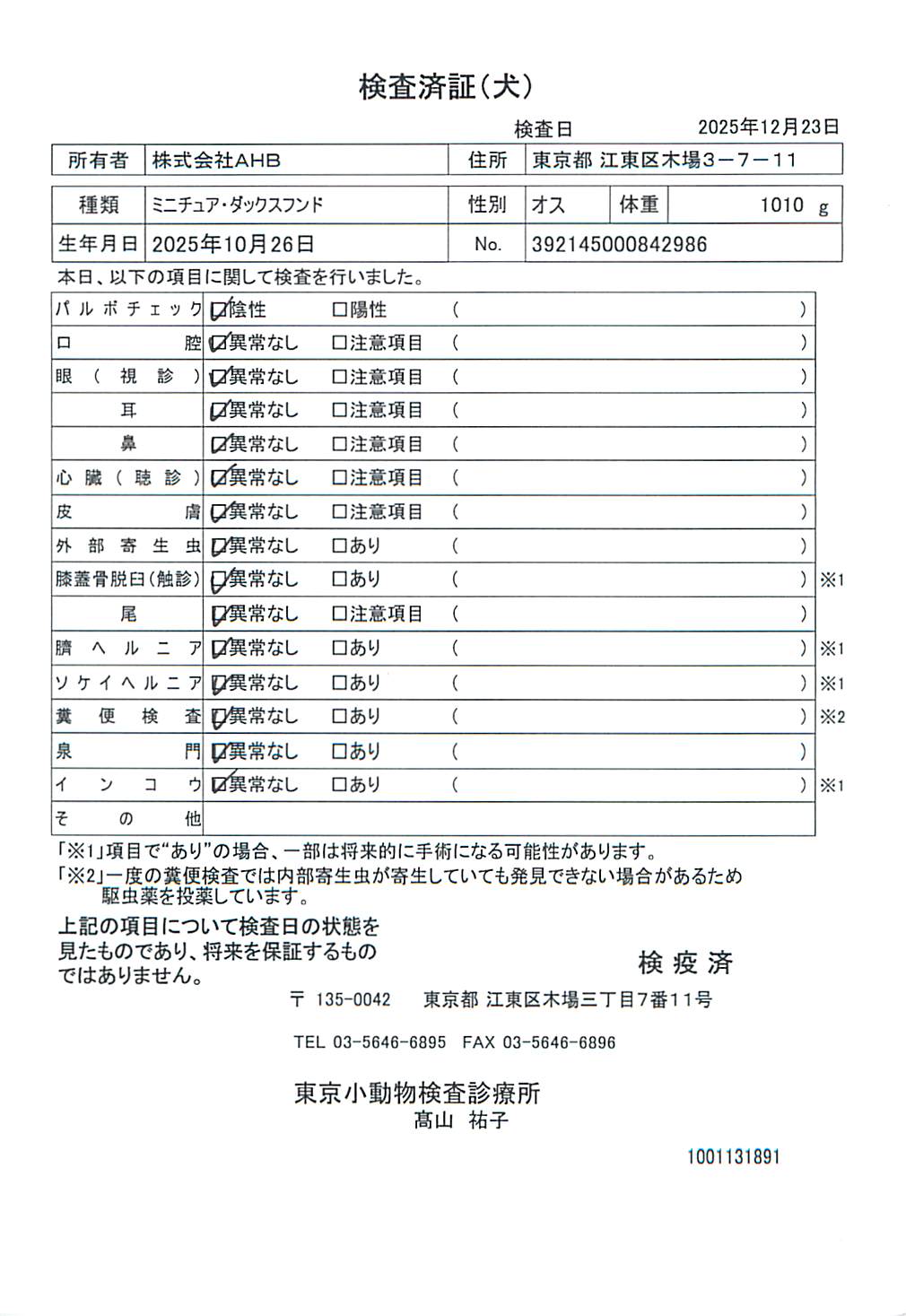 ミニチュア・ダックスフンド