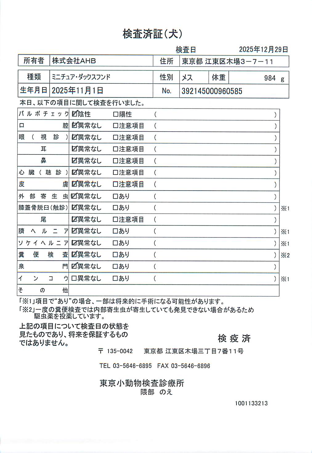 ミニチュア・ダックスフンド