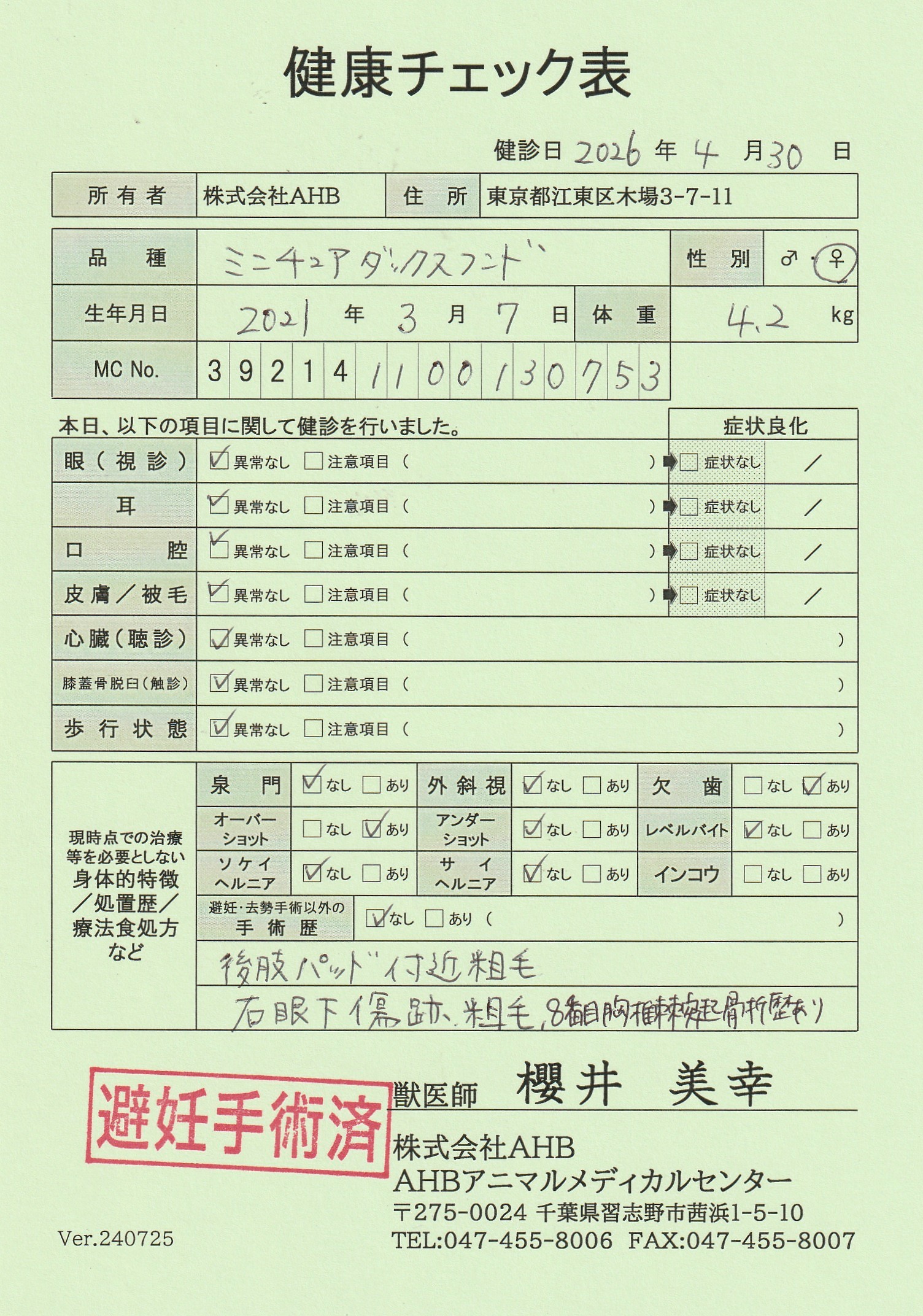 ミニチュア・ダックスフンド