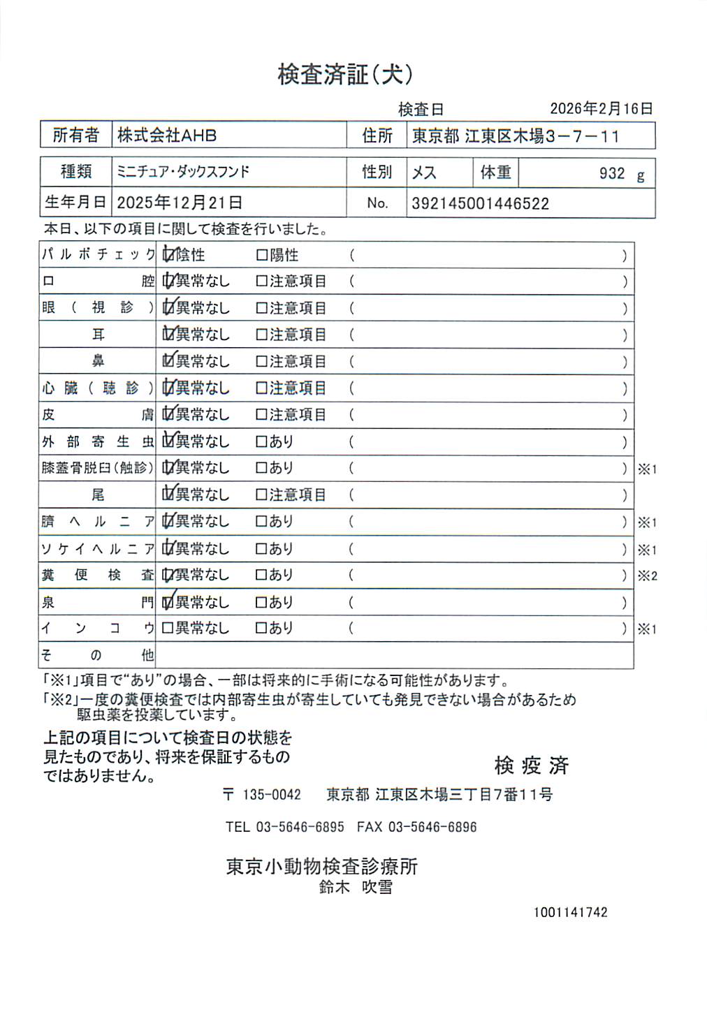 ミニチュア・ダックスフンド