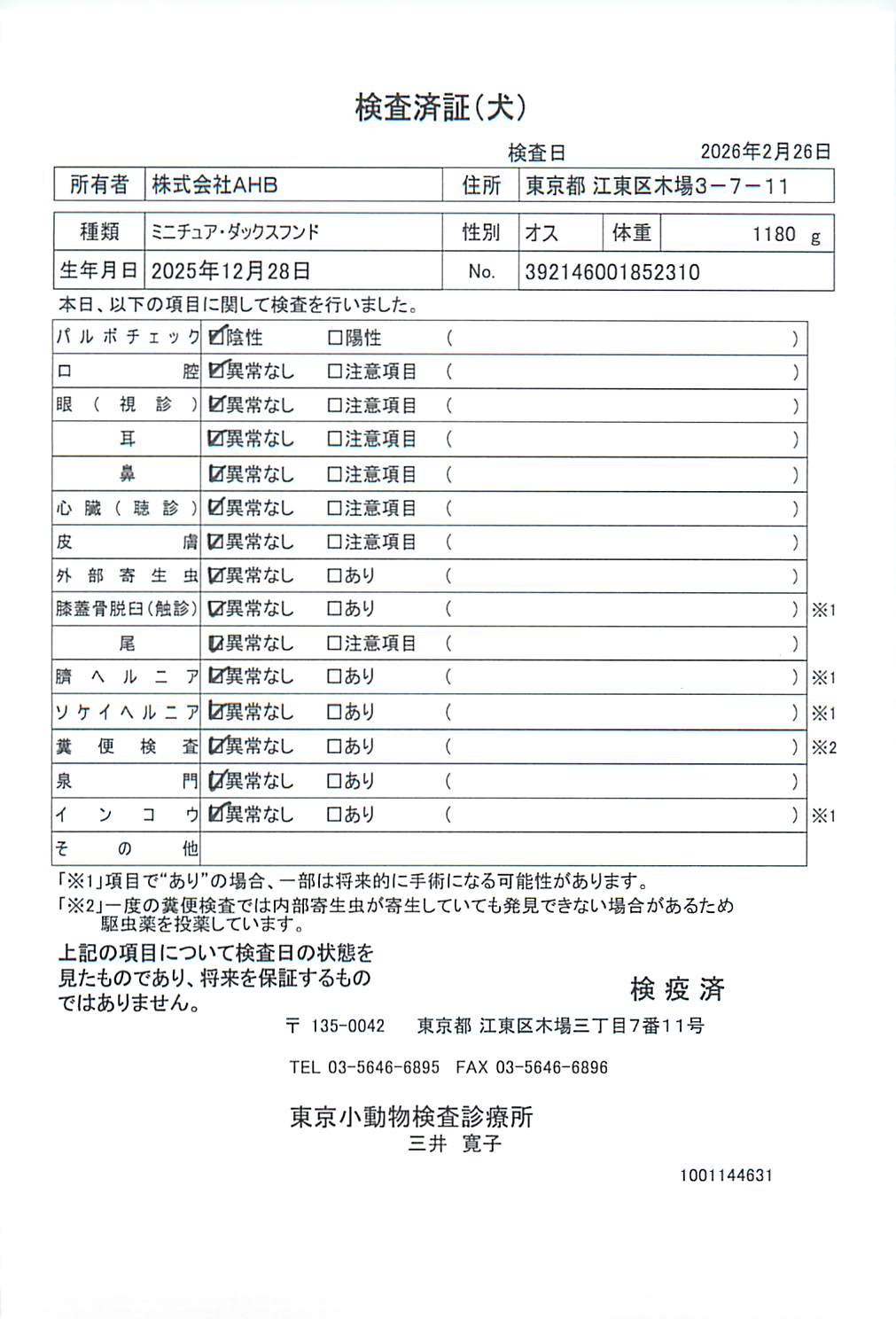 ミニチュア・ダックスフンド