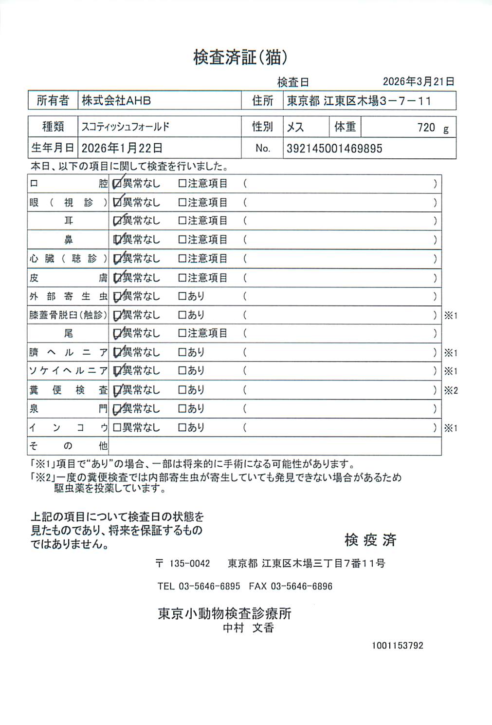 スコティッシュフォールド