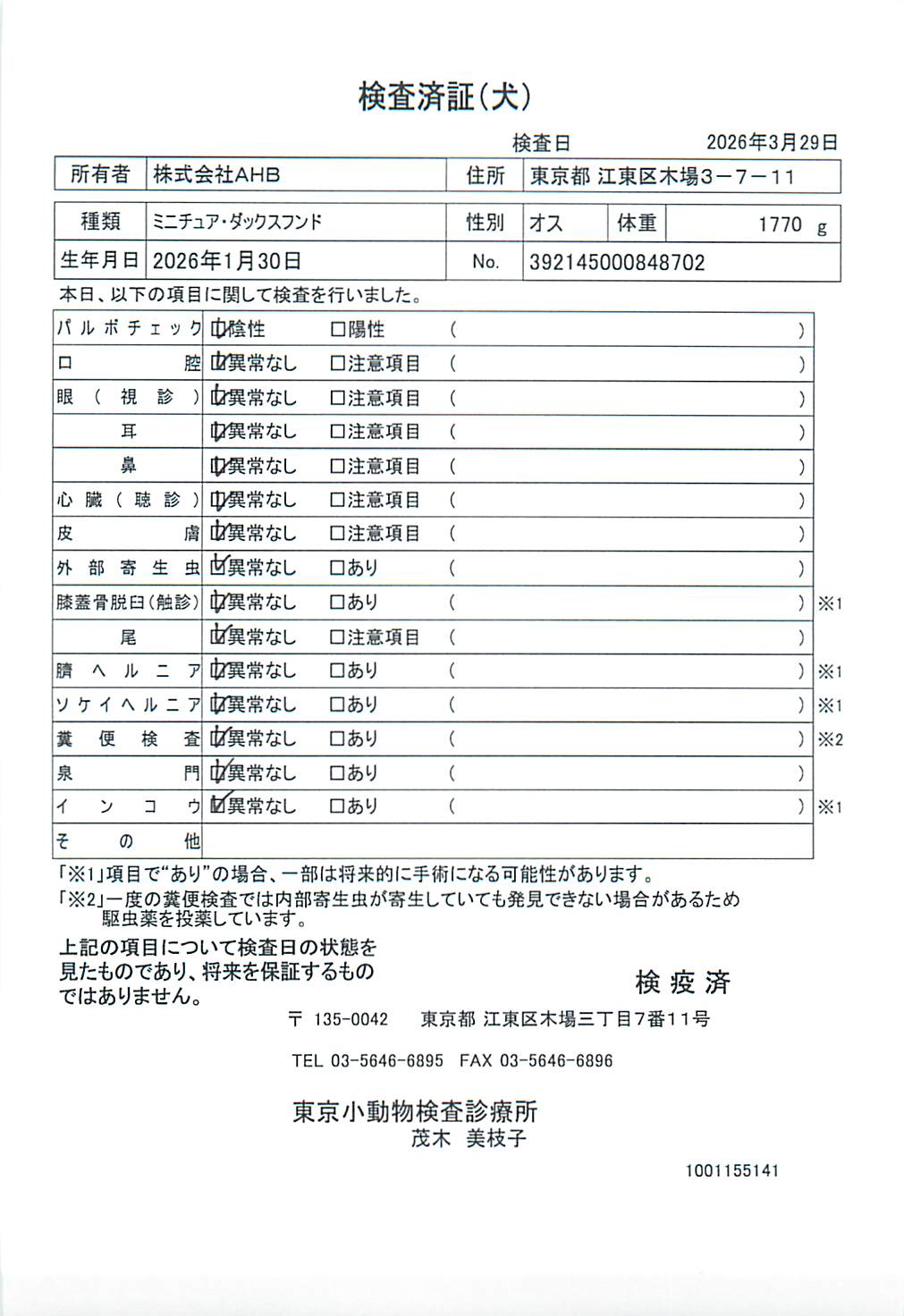 ミニチュア・ダックスフンド