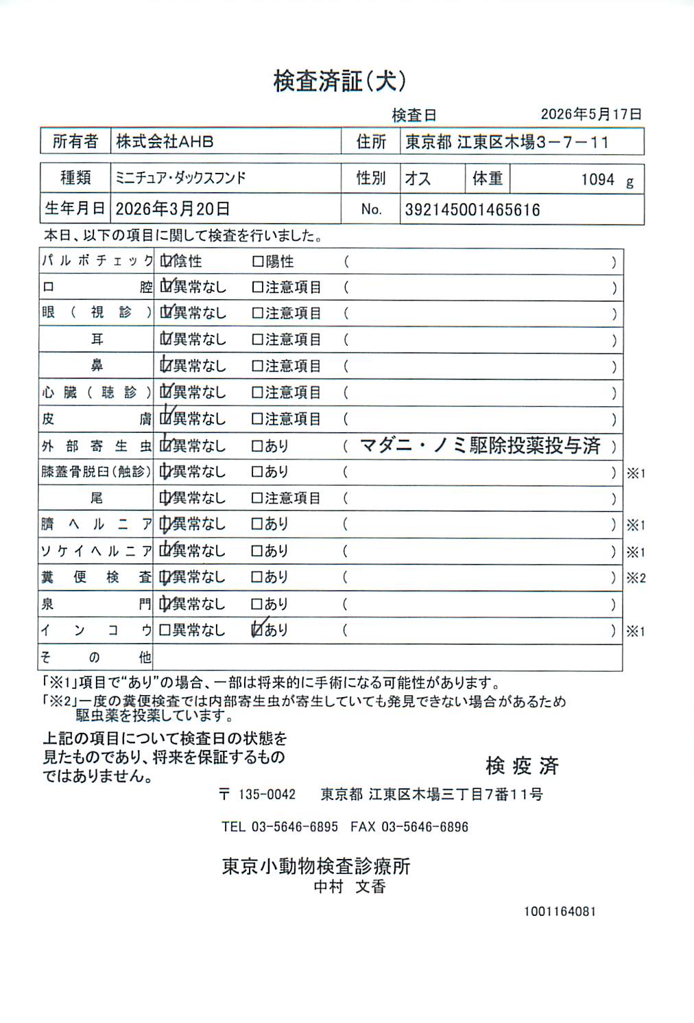 ミニチュア・ダックスフンド
