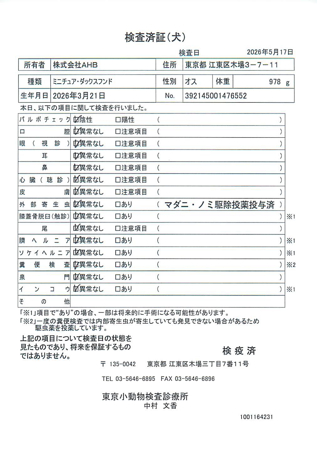 ミニチュア・ダックスフンド