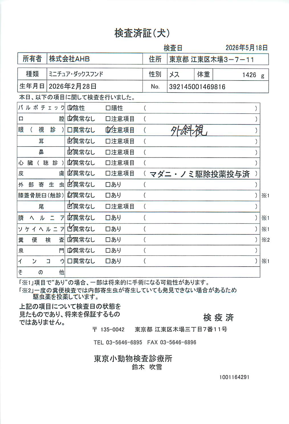 ミニチュア・ダックスフンド
