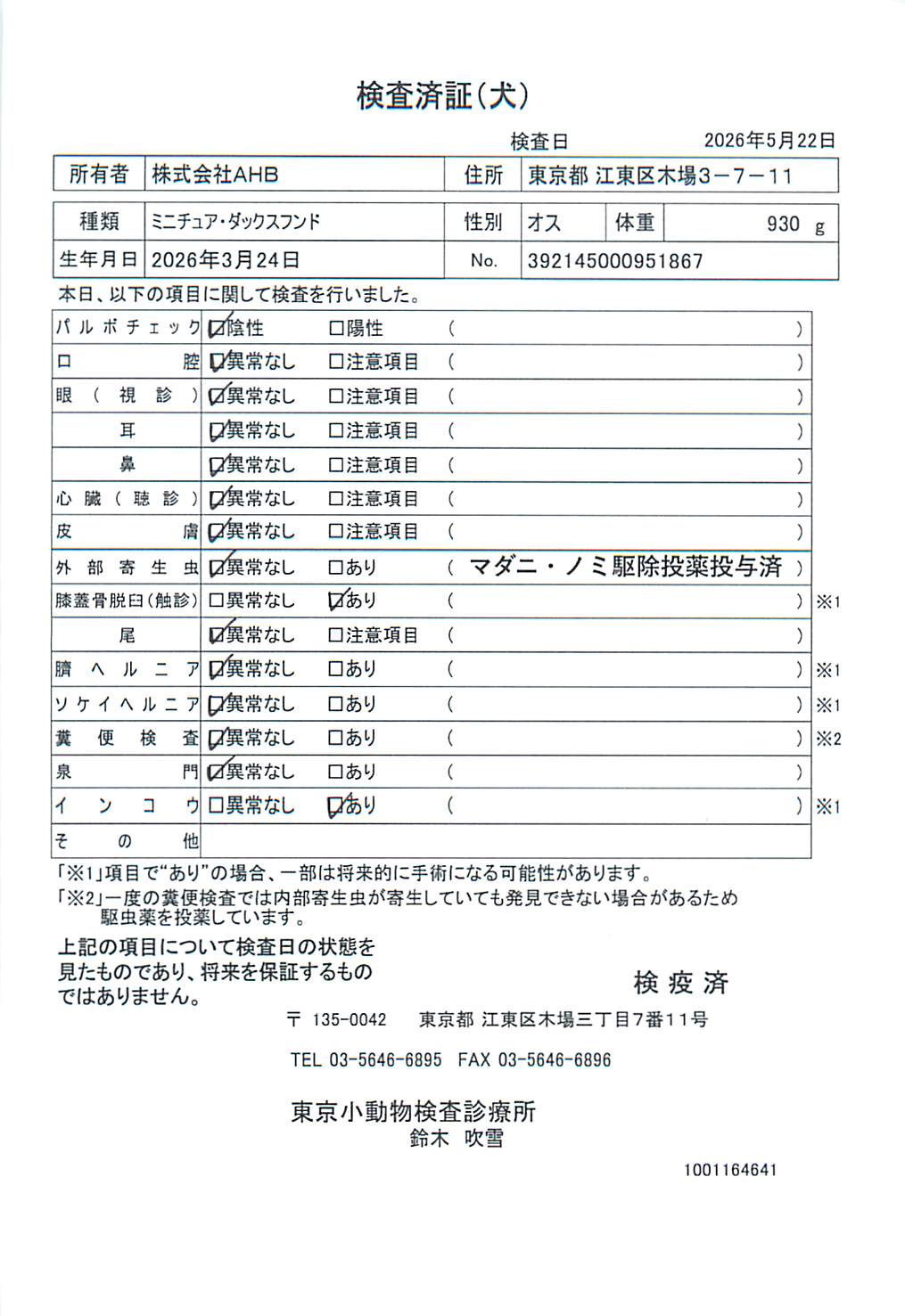ミニチュア・ダックスフンド