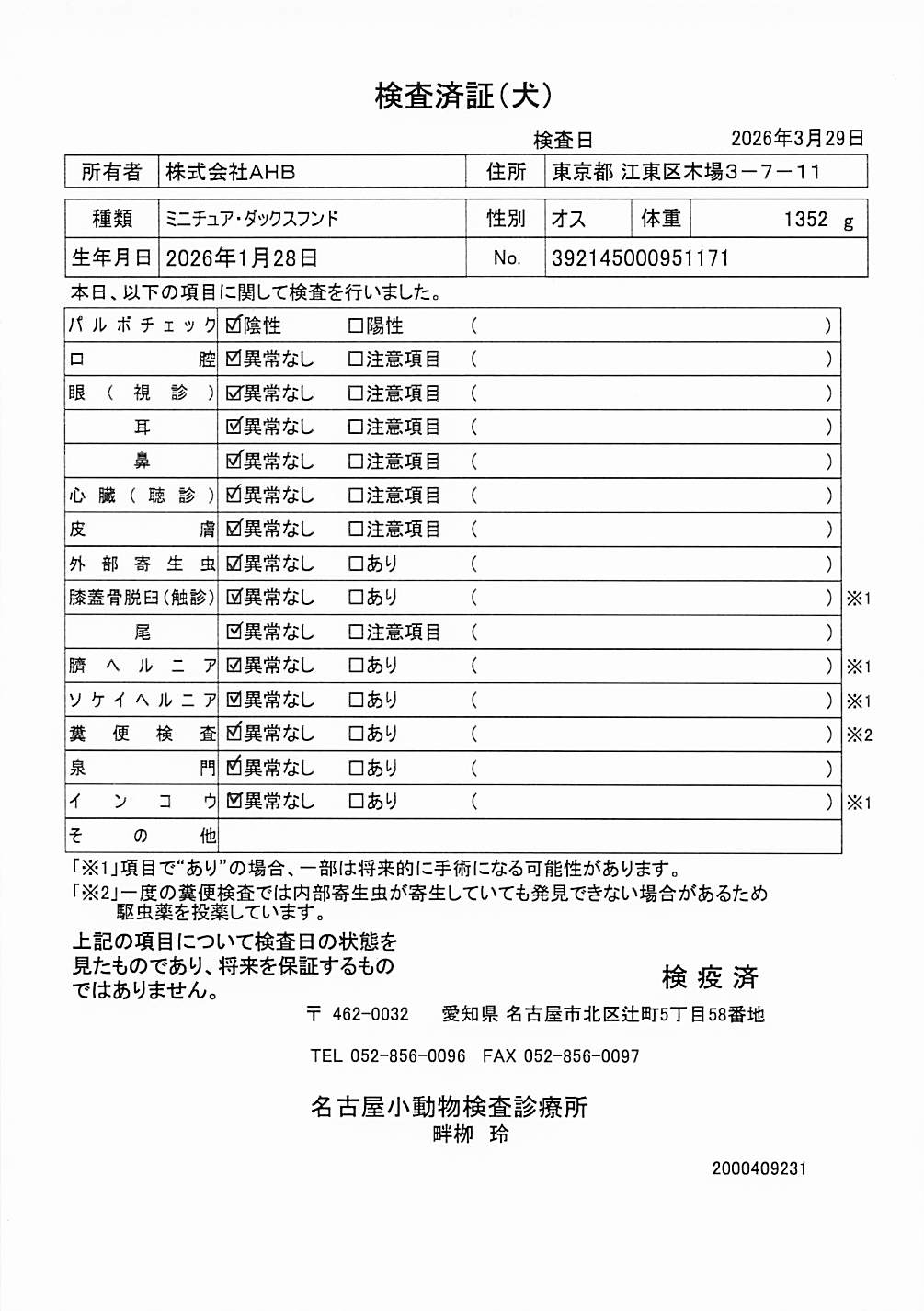ミニチュア・ダックスフンド