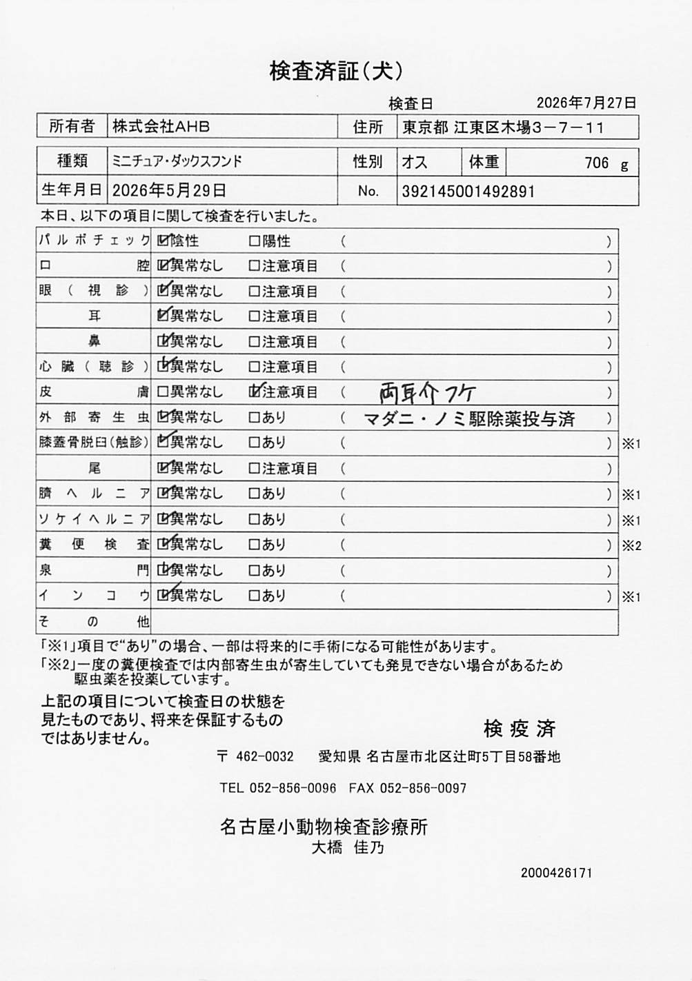 ミニチュア・ダックスフンド