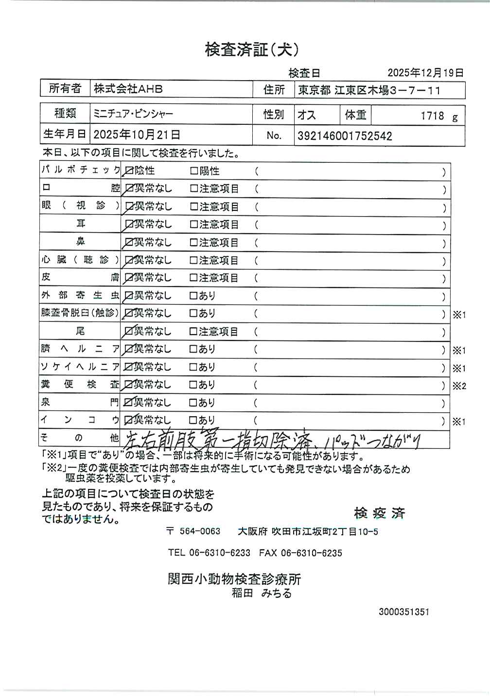 ミニチュア・ピンシャー