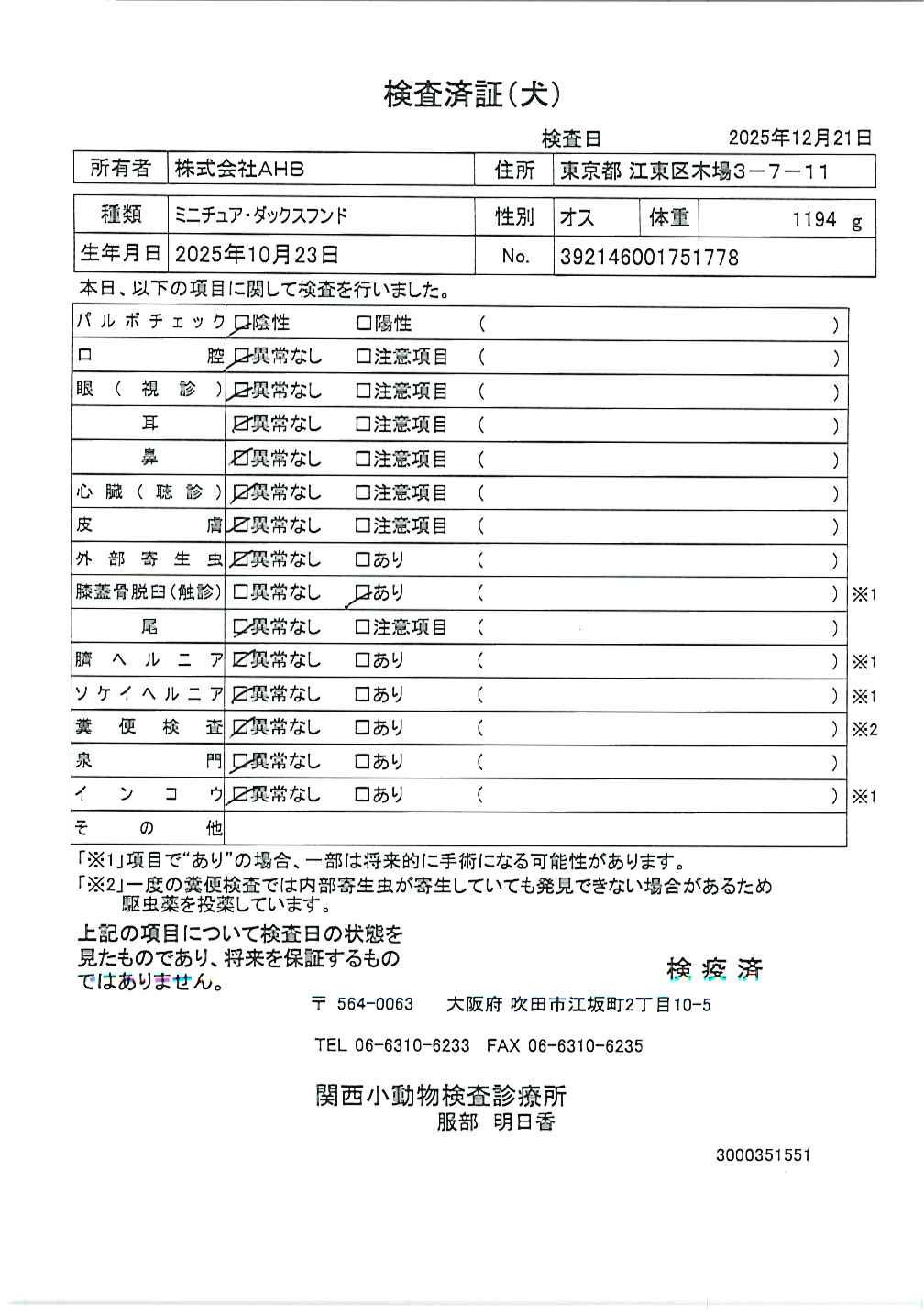 ミニチュア・ダックスフンド