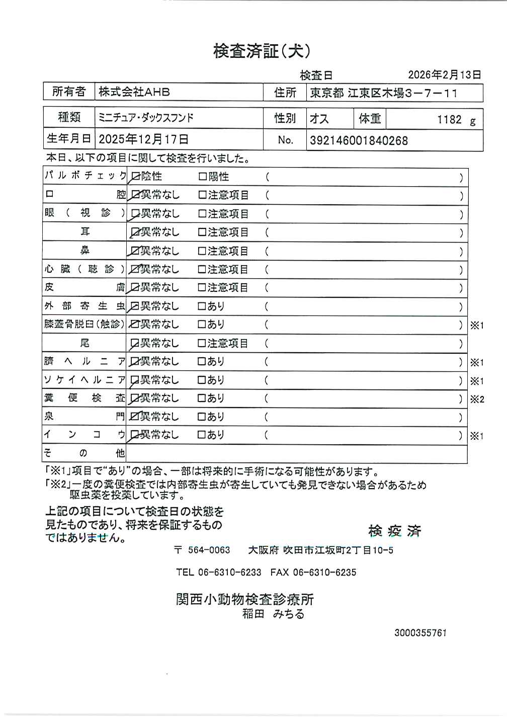 ミニチュア・ダックスフンド