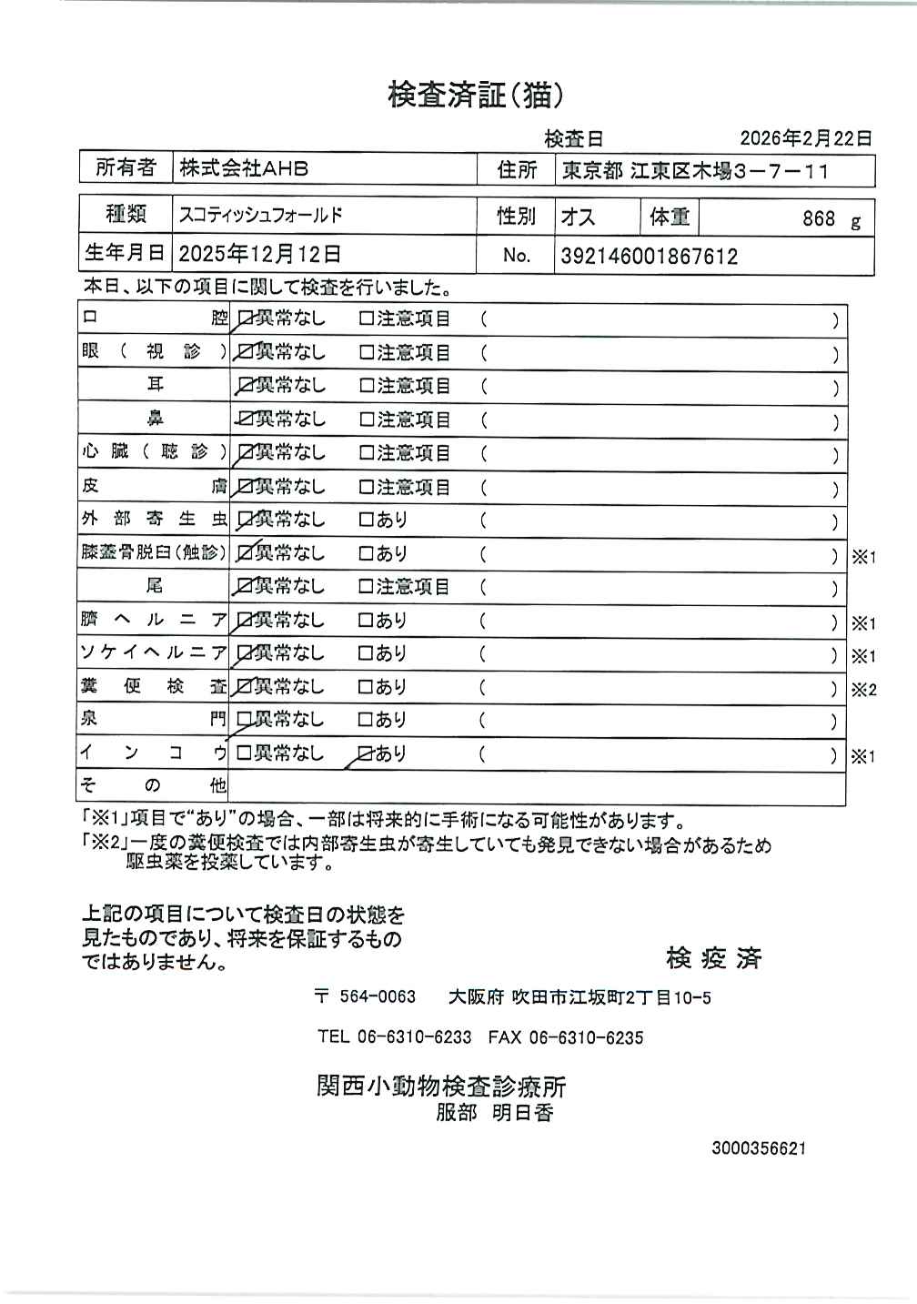 スコティッシュフォールド