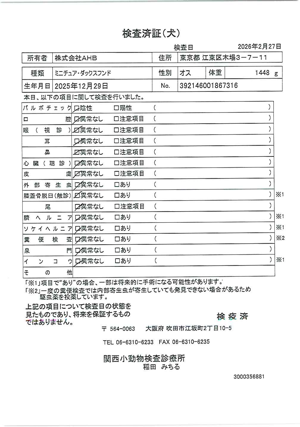 ミニチュア・ダックスフンド