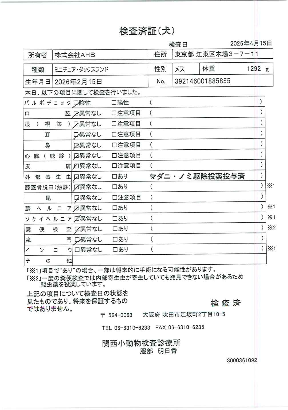 ミニチュア・ダックスフンド