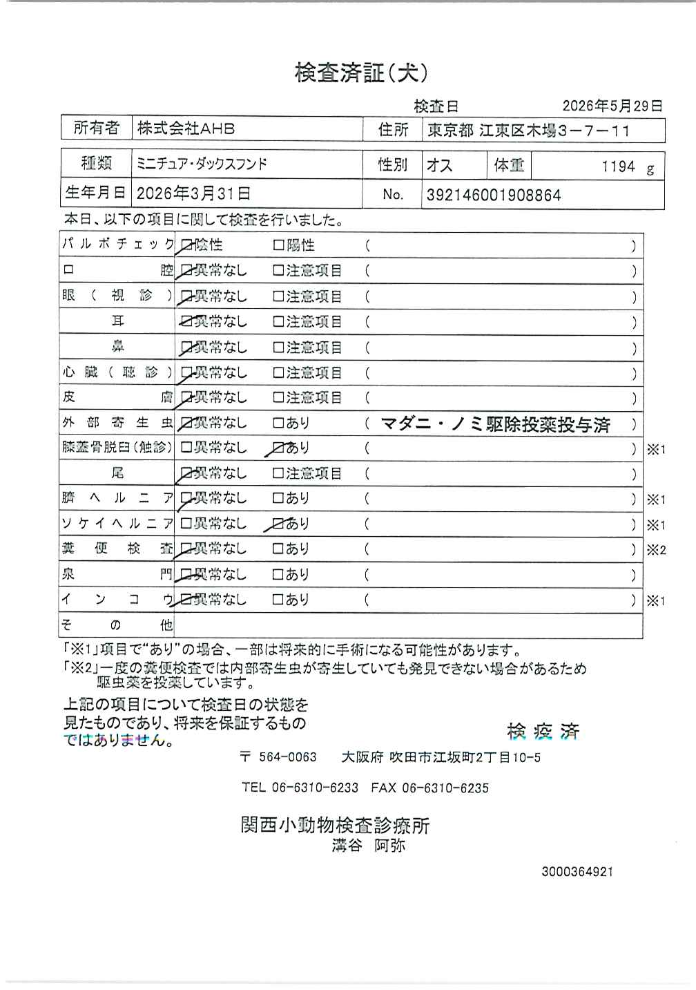 ミニチュア・ダックスフンド