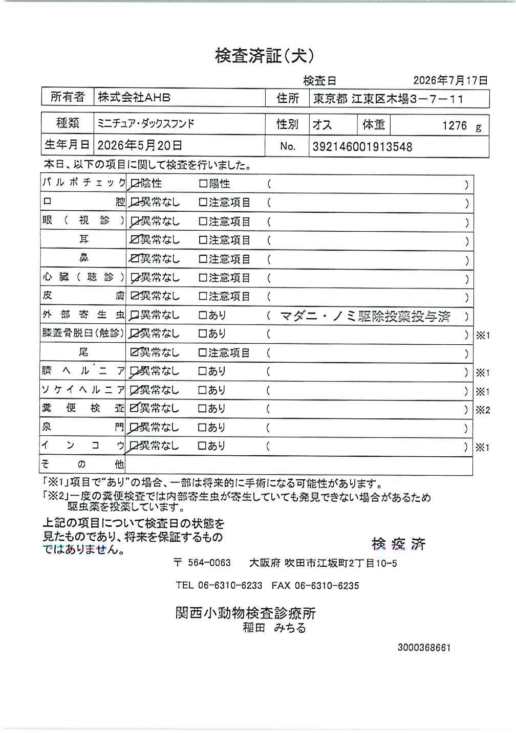ミニチュア・ダックスフンド