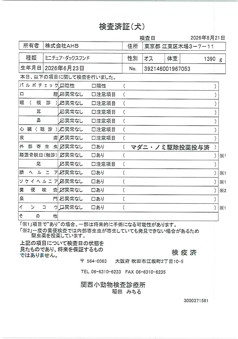 ミニチュア・ダックスフンド