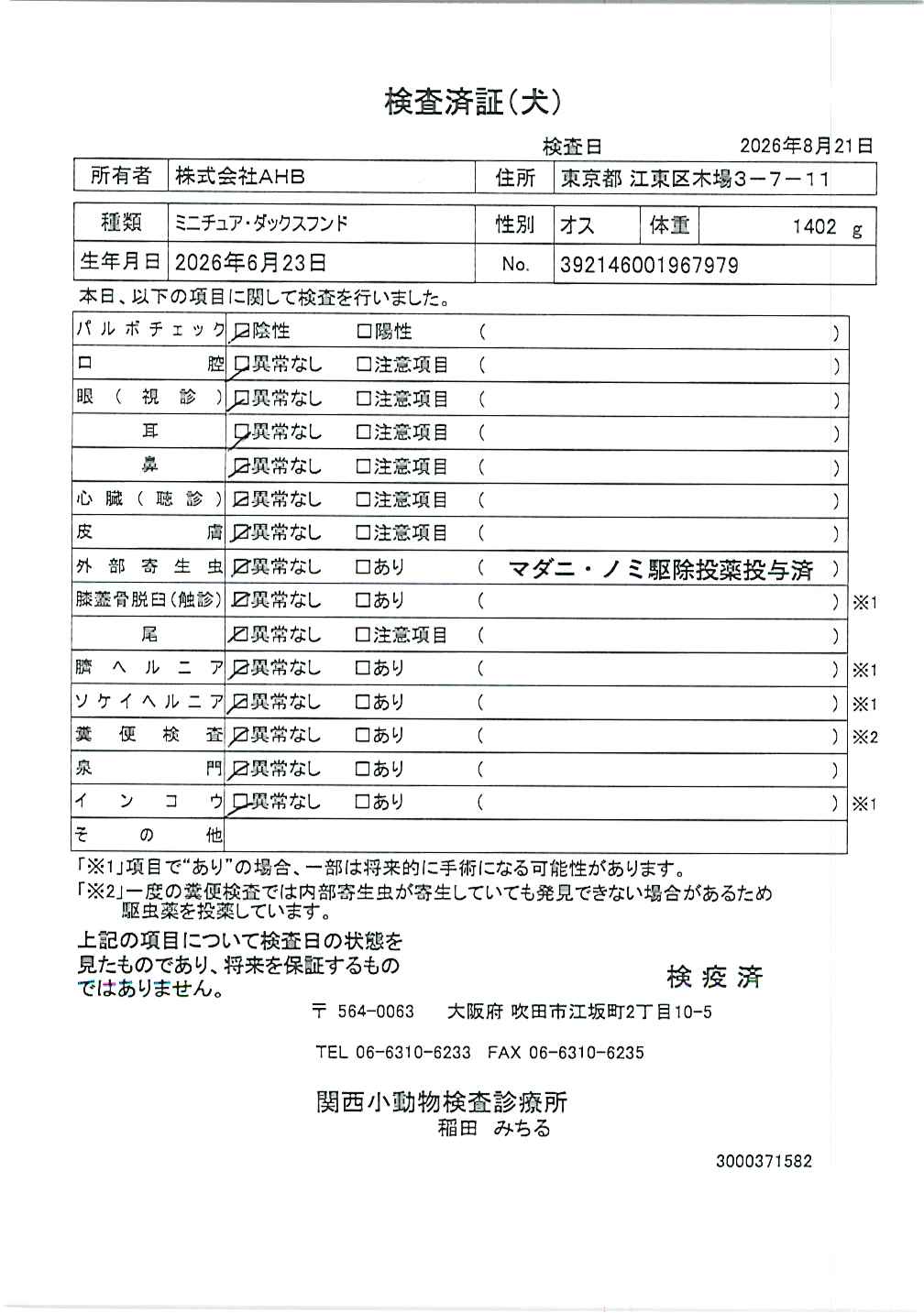ミニチュア・ダックスフンド