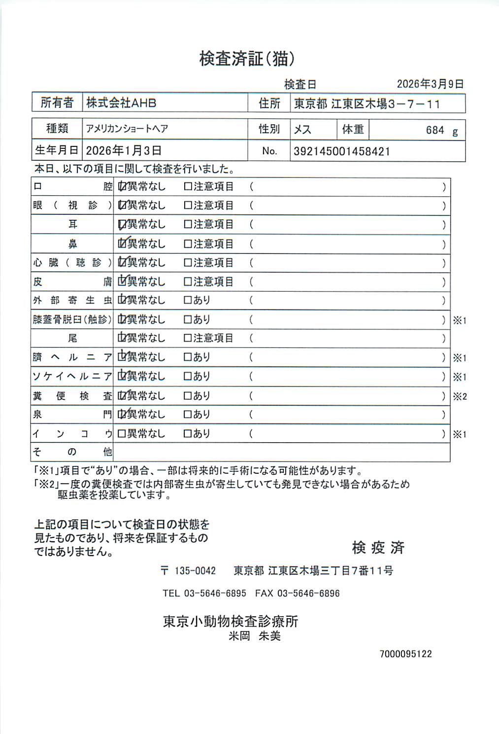 アメリカンショートヘア