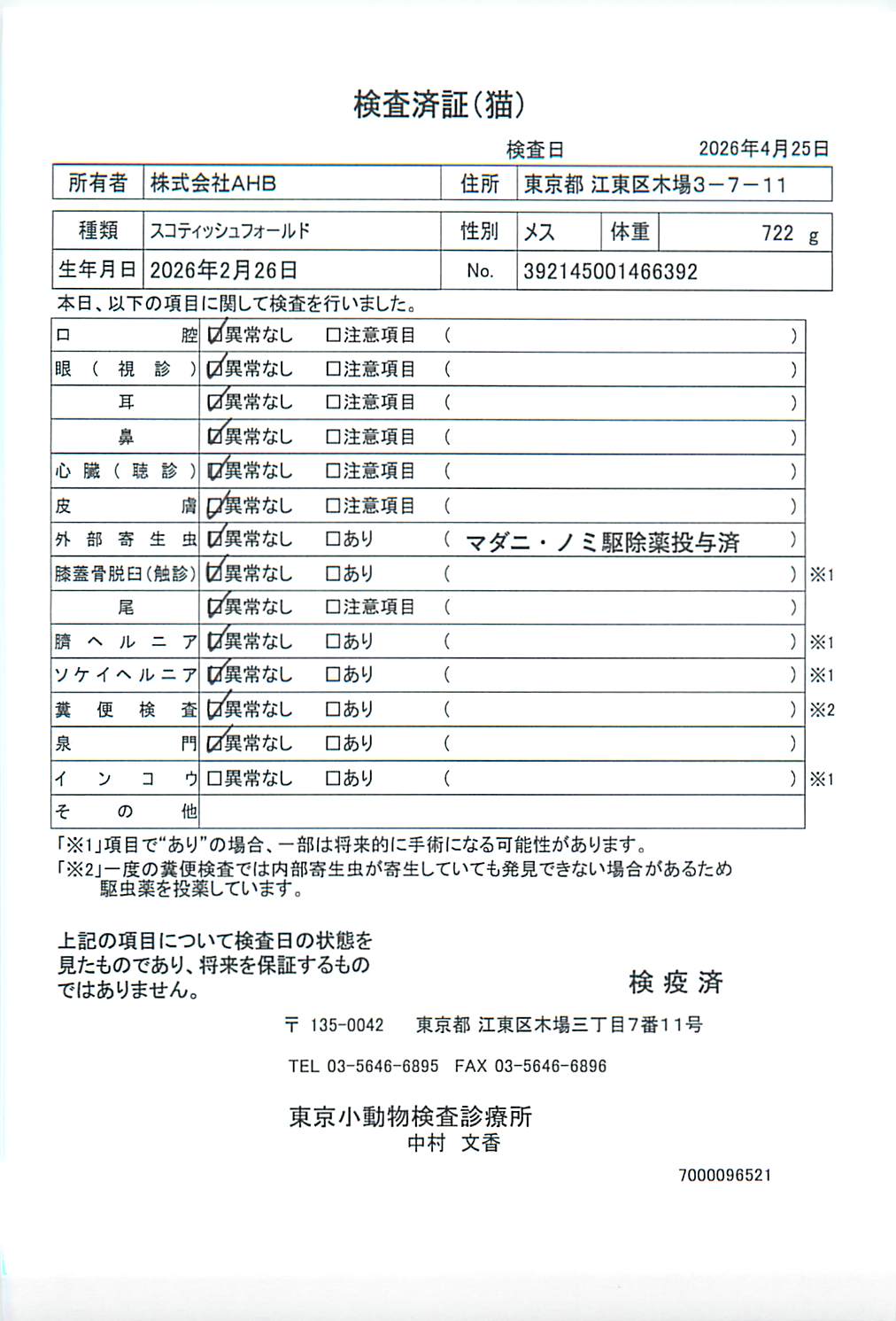 スコティッシュフォールド