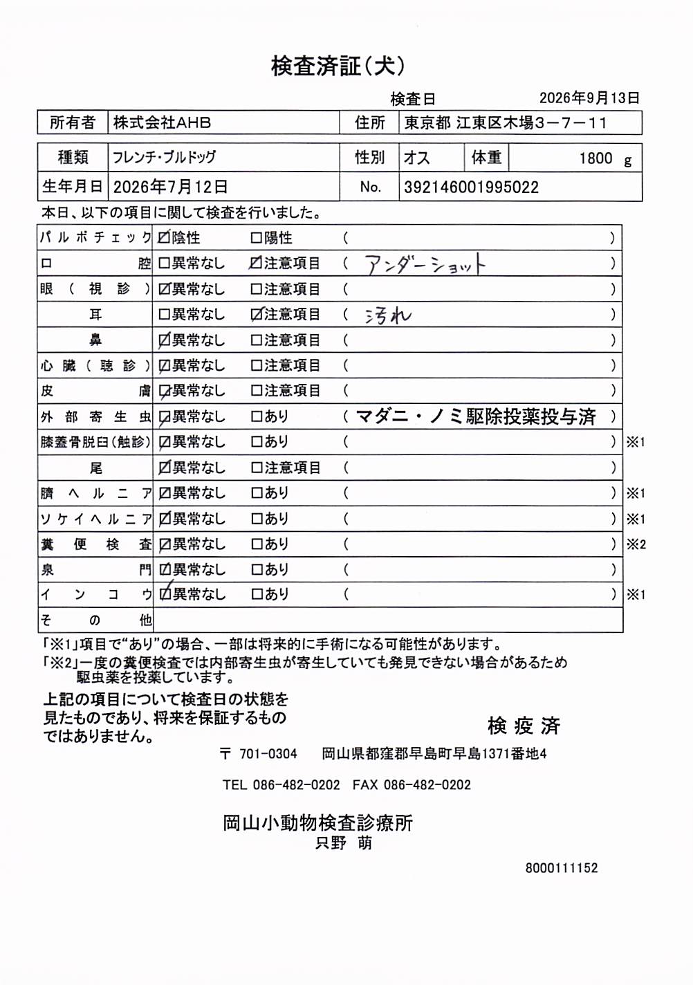 フレンチ・ブルドッグ